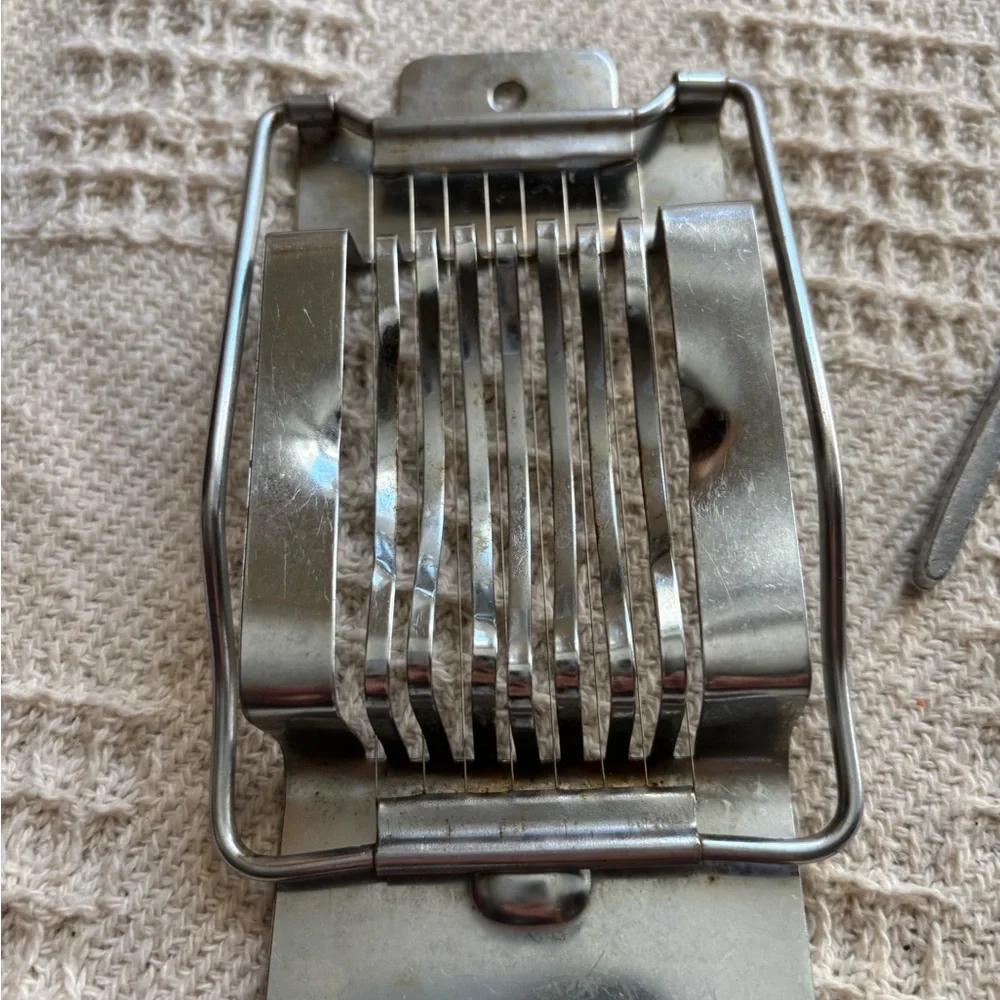 Lot of 3 Vintage Cooking Utensils Egg Slicer Cheese Slicer and Texas Nut Cracker